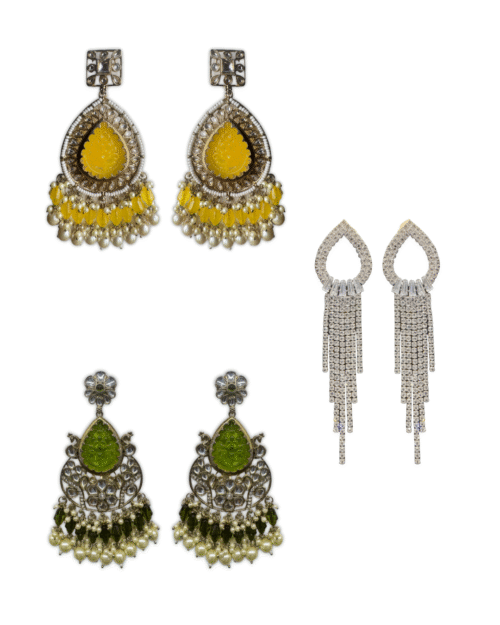 Earrings combo set for women with traditional designs for Haldi, Mehndi, and Cocktail