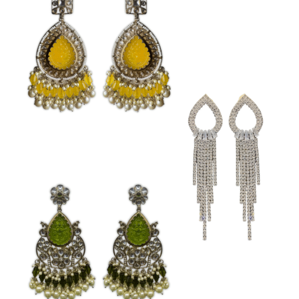 Earrings combo set for women with traditional designs for Haldi, Mehndi, and Cocktail