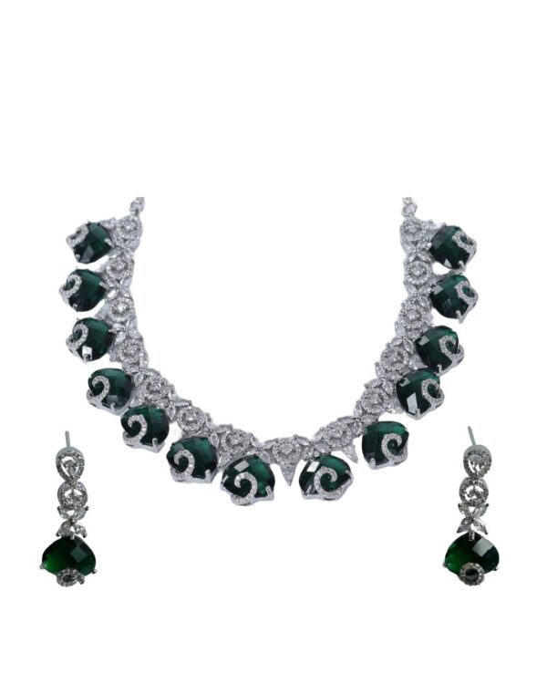 American Diamond Necklace Set – full set view