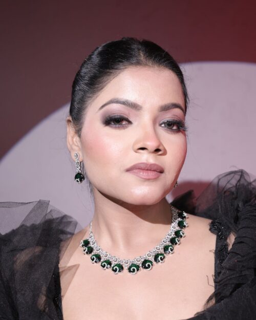 American Diamond Necklace Set – full set view