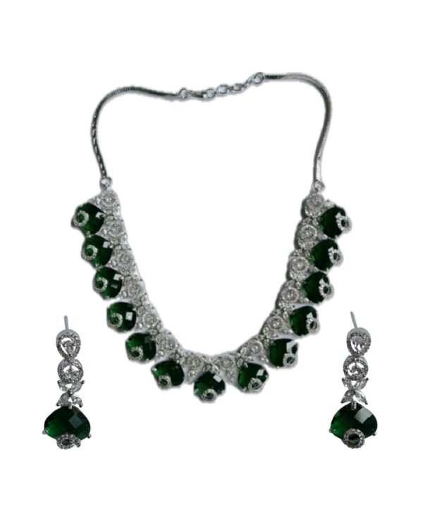 American Diamond Necklace Set – full set view