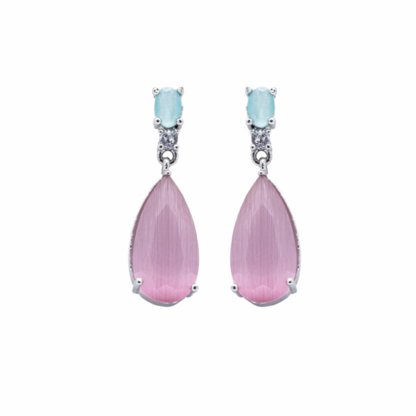 Glimora Pastel Teardrop Pendant Necklace Set - Deetya Jewellery