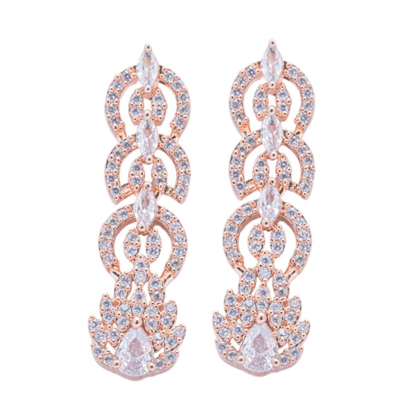 Sparkling Dome AD Rose Gold Set - Deetya Jewellery