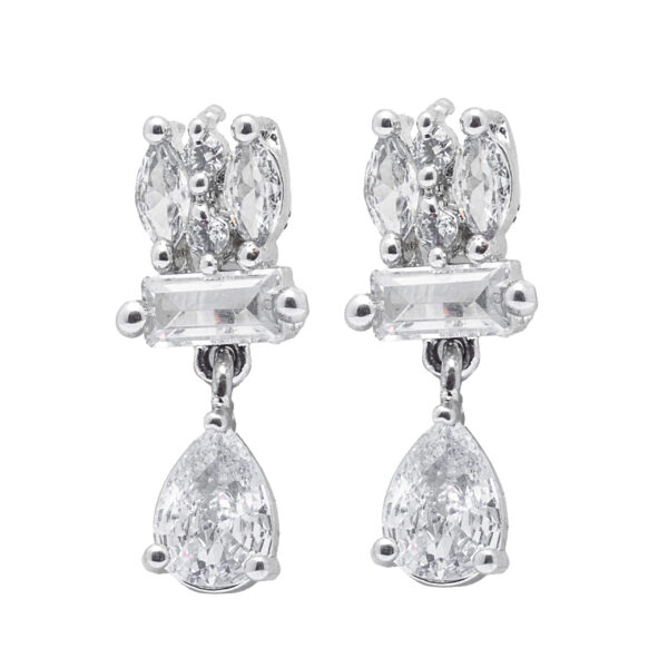 Crystal Cascade AD Teardrop Necklace Set - Deetya Jewellery