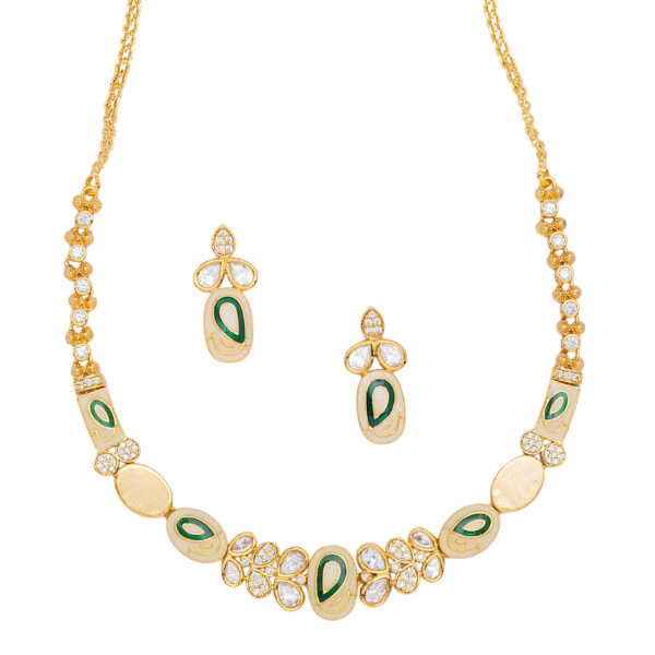 Tamchini Prestige Enamelled Necklace Set - Deetya Jewellery