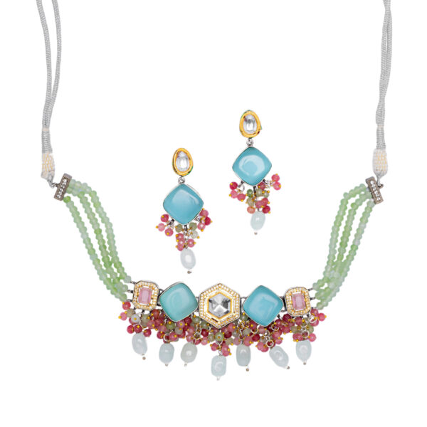 Aarini Kundan Necklace Set - Deetya Jewellery