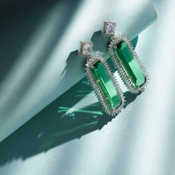 Zarifa Emerald Drop Earrings - Deetya Jewellery
