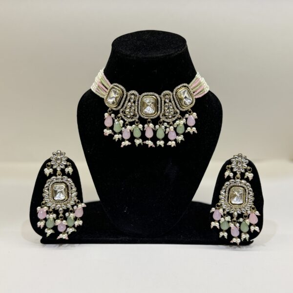 Jhanak Pastel Kundan Necklace Set - Deetya Jewellery