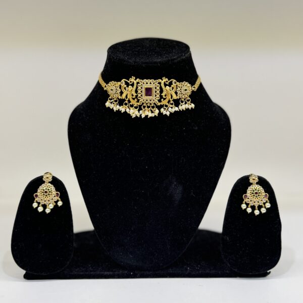 Yamini Triumph Peacock Necklace Set - Deetya Jewellery