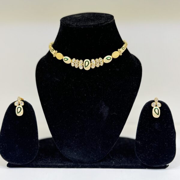 Tamchini Prestige Enamelled Necklace Set - Deetya Jewellery